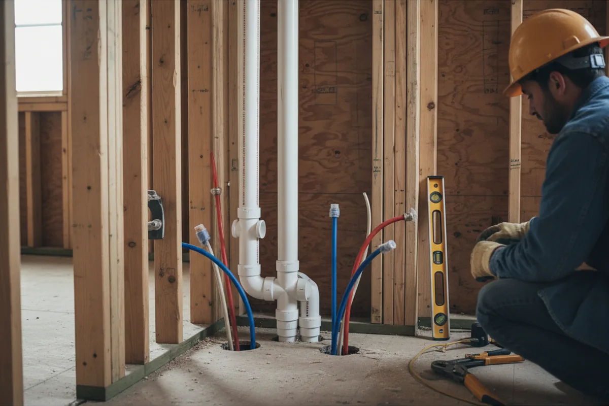 Drain and supply rough-in during Toilet Repair and Installation in South Lyme